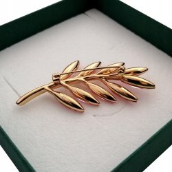 ZŁOTA BROSZKA ROSE CRYSTAL 18K PREZENT DLA NAUCZYCIELA ZAKOŃCZENIE ROKU