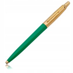 ZŁOTY DŁUGOPIS PARKER JOTTER ZIELONY 24 KARATY + PUDEŁKO Z DEDYKACJĄ GRAWER