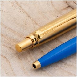 ZŁOTY DŁUGOPIS PARKER JOTTER NIEBIESKI 24 KARATY + PUDEŁKO DEDYKACJA GRAWER