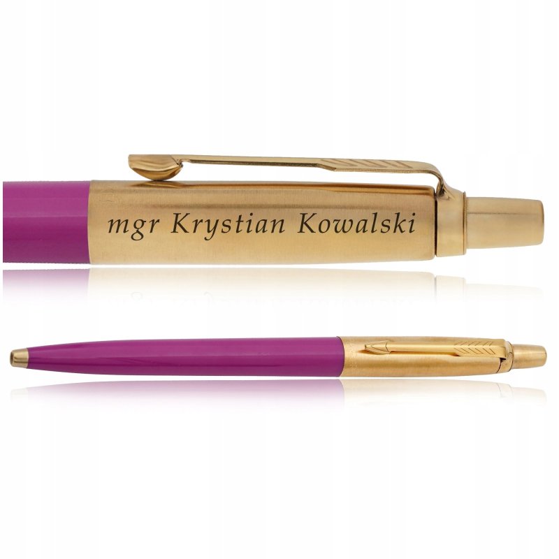 DŁUGOPIS PARKER JOTTER MAGENTA + ELEGANCKIE PUDEŁKO Z DEDYKACJĄ + GRAWER