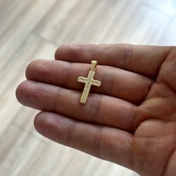 PIĘKNY SREBRNY KRZYŻYK KOMUNIJNY RODOWANY 925 PAMIĄTKA I KOMUNII ŚWIĘTEJ