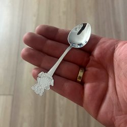 PAMIĄTKA CHRZTU ŚWIĘTEGO DLA CHŁOPCA SREBRNA ŁYŻECZKA PRÓBA 925 Z GRAWEREM