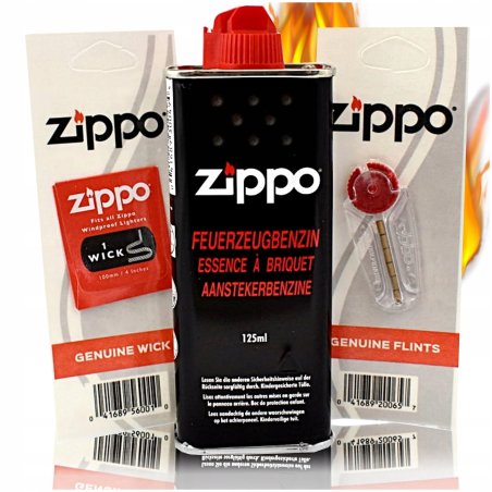 ZIPPO ORYGINALNY ZESTAW - BENZYNA + KNOT + KAMIENIE 125 ML DO ZAPALNICZEK
