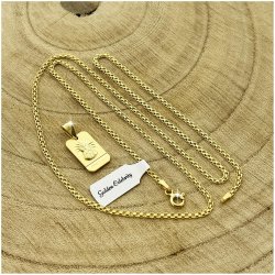 ELEGANCKI DAMSKI ŁAŃCUSZEK + ZAWIESZKA MEDALIK 925/585 PREZENT DLA NIEJ 14K