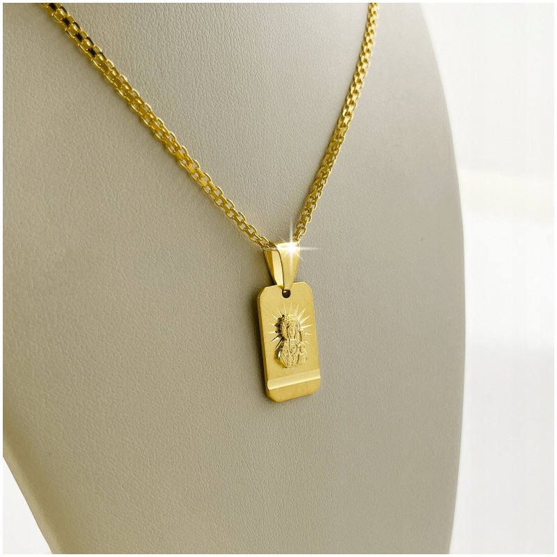 ELEGANCKI DAMSKI ŁAŃCUSZEK + ZAWIESZKA MEDALIK 925/585 PREZENT DLA NIEJ 14K
