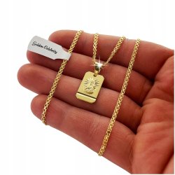 ELEGANCKI DAMSKI ŁAŃCUSZEK + ZAWIESZKA MEDALIK 925/585 PREZENT DLA NIEJ 14K