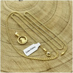 ELEGANCKI ZŁOTY ŁAŃCUSZEK Z MEDALIKIEM SREBRO 925/585 ZŁOTO 14K + DEDYKACJA
