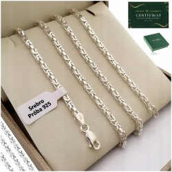 SREBRNY ŁAŃCUSZEK MĘSKI SPLOT KRÓLEWSKI 70 CM SREBRO 925 + GRATISY + GRAWER