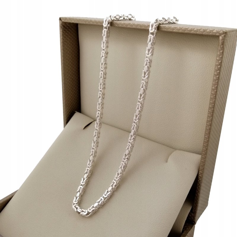 SREBRNY ŁAŃCUSZEK MĘSKI SPLOT KRÓLEWSKI 60 CM SREBRO 925 + GRATISY + GRAWER