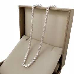 SREBRNY ŁAŃCUSZEK MĘSKI SPLOT KRÓLEWSKI 45 CM SREBRO 925 + GRATISY + GRAWER