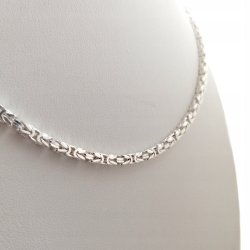SREBRNY ŁAŃCUSZEK MĘSKI SPLOT KRÓLEWSKI 45 CM SREBRO 925 + GRATISY + GRAWER
