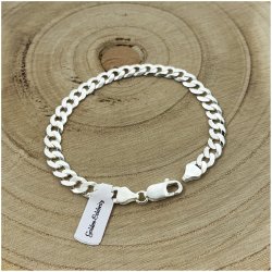 GRUBA SREBRNA BRANSOLETA MĘSKA 22cm/7,5mm PANCERKA SREBRO 925 GRAWER GRATIS