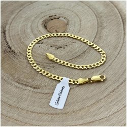 ELEGANCKA BRANSOLETKA ZŁOTA DAMSKA PANCERKA 20cm/4mm SREBRO 925/585 PREZENT