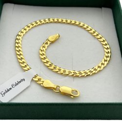 ELEGANCKA BRANSOLETKA ZŁOTA DAMSKA PANCERKA 20cm/4mm SREBRO 925/585 PREZENT