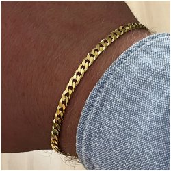 ELEGANCKA BRANSOLETKA ZŁOTA DAMSKA PANCERKA 20cm/4mm SREBRO 925/585 PREZENT