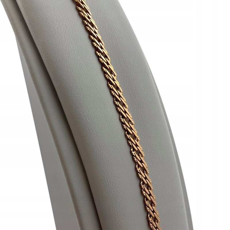 BRANSOLETKA ZŁOTA DAMSKA ROMBO 19 CM 5MM PREZENT DLA KOBIETY NA URODZINY
