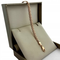 BRANSOLETKA ZŁOTA DAMSKA ROMBO 19 CM 5MM PREZENT DLA KOBIETY NA URODZINY