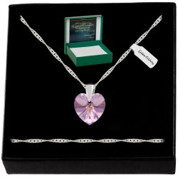 SREBRNY NASZYJNIK SERDUSZKO SWAROVSKI 925 ŁAŃCUSZEK ZAWIESZKA DLA CIOCI