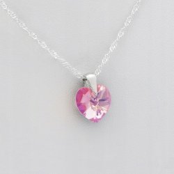 SREBRNY NASZYJNIK SERDUSZKO SWAROVSKI 925 ŁAŃCUSZEK ZAWIESZKA DLA CIOCI