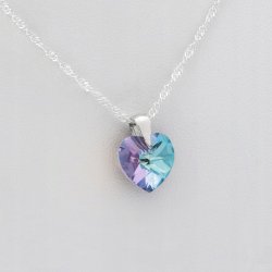 SREBRNY NASZYJNIK SERCE SWAROVSKI 925 ŁAŃCUSZEK ZAWIESZKA DLA KOBIETY