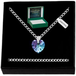 SREBRNY NASZYJNIK SERDUSZKO SWAROVSKI 925 ŁAŃCUSZEK ZAWIESZKA DLA MAMY