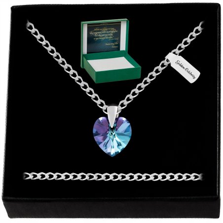 SREBRNY NASZYJNIK SERDUSZKO SWAROVSKI 925 ŁAŃCUSZEK ZAWIESZKA DLA MAMY