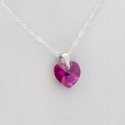 SREBRNY NASZYJNIK SERDUSZKO SWAROVSKI 925 ŁAŃCUSZEK ZAWIESZKA DLA CIOCI