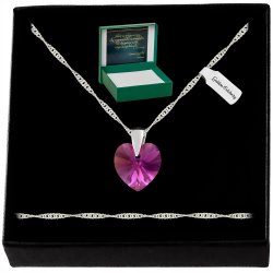 SREBRNY NASZYJNIK SERCE SWAROVSKI 925 ŁAŃCUSZEK ZAWIESZKA DLA TEŚCIOWEJ