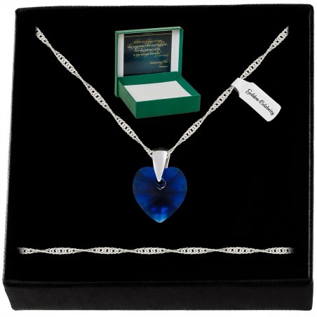 SREBRNY NASZYJNIK SERCE SWAROVSKI 925 ŁAŃCUSZEK ZAWIESZKA PREZENT DLA NIEJ