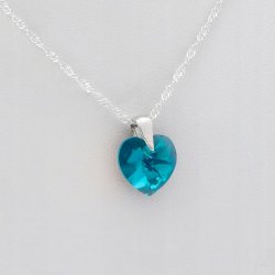 SREBRNY NASZYJNIK SERDUSZKO SWAROVSKI 925 ŁAŃCUSZEK ZAWIESZKA DLA CIOCI