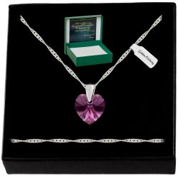 SREBRNY NASZYJNIK SERDUSZKO SWAROVSKI 925 ŁAŃCUSZEK ZAWIESZKA DLA WNUCZKI