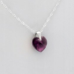 SREBRNY NASZYJNIK SERDUSZKO SWAROVSKI 925 ŁAŃCUSZEK ZAWIESZKA DLA WNUCZKI