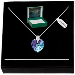 SREBRNY NASZYJNIK SERDUSZKO SWAROVSKI 925 ŁAŃCUSZEK ZAWIESZKA DLA BABCI