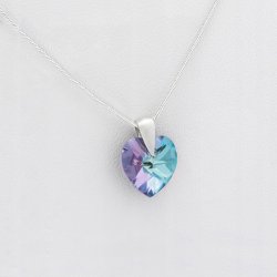 SREBRNY NASZYJNIK SERDUSZKO SWAROVSKI 925 ŁAŃCUSZEK ZAWIESZKA DLA BABCI