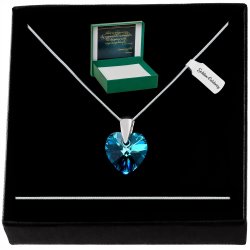 SREBRNY ŁAŃCUSZEK SERCE SWAROVSKI 925 NASZYJNIK ZAWIESZKA DLA NARZECZONEJ
