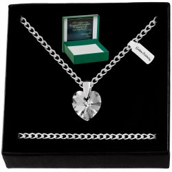 SREBRNY ŁAŃCUSZEK SERDUSZKO SWAROVSKI 925 NASZYJNIK ZAWIESZKA DLA NIEJ