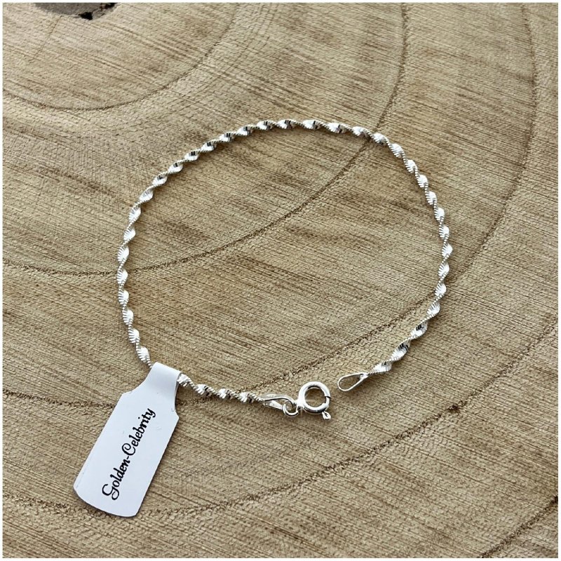 PIĘKNA SREBRNA BRANSOLETKA DLA DZIEWCZYNKI 17 CM 1,7 MM LŚNIĄCE SREBRO 925