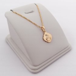 ZŁOTY NASZYJNIK KOMUNIJNY 18K ŁAŃCUSZEK ZAWIESZKA MEDALIK + GRAWER GRATIS