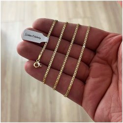 ELEGANCKI ZŁOTY ŁAŃCUSZEK MĘSKI BISMARK 2 MM DELIKATNY PR. 925/585 PREZENT