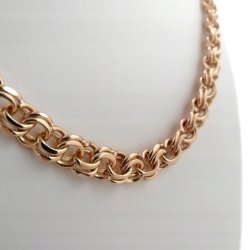 ŁAŃCUSZEK ZŁOTY MĘSKI GARIBALDI ZE STALI CHIRURICZNEJ 12MM GRUBY / SZEROKI