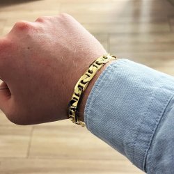 GRUBA BRANSOLETKA ZŁOTA MĘSKA GUCCI 24 CM 9 MM SREBRO 925 PREZENT + GRATISY