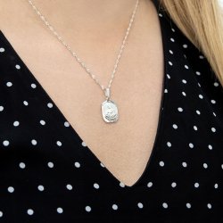 BŁYSZCZĄCY SREBRNY ŁAŃCUSZEK + MEDALIK MATKA BOSKA KARMIĄCA PR 925 + GRAWER
