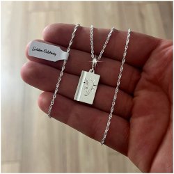 SREBRNY ŁAŃCUSZEK + MEDALIK MATKA BOSKA FATIMSKA PR 925 + GRAWER NA PREZENT