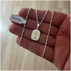 LŚNIĄCY ŁAŃCUSZEK DAMSKI + ZAWIESZKA MEDALIK SREBRO PR. 925 + GRAWER GRATIS