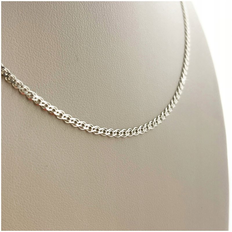 PIĘKNY SREBRNY NASZYJNIK ŁAŃCUSZEK DAMSKI 925 70 cm LŚNIĄCY SOLIDNY PREZENT