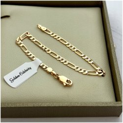 ZŁOTA BRANSOLETKA FIGARO ZE STALI CHIRURGICZNEJ 17,5 CM 3,5 MM PREZENT 18K