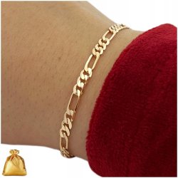 ZŁOTA BRANSOLETKA FIGARO ZE STALI CHIRURGICZNEJ 17,5 CM 3,5 MM PREZENT 18K