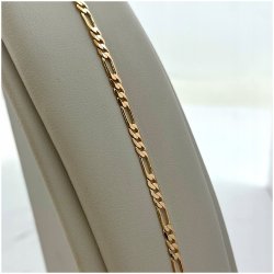 ZŁOTA BRANSOLETKA FIGARO ZE STALI CHIRURGICZNEJ 18,5 CM 3,5 MM PREZENT 18K