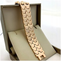 BRANSOLETKA SZEROKA DAMSKA ZŁOTA ZE STALI CHIRURGICZNEJ 20 MM DLA KOBIETY