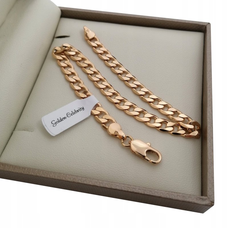 BRANSOLETKA MĘSKA PANCERKA 18K STAL CHIRURGICZNA 20,5cm/6mm PREZENT+GRATISY